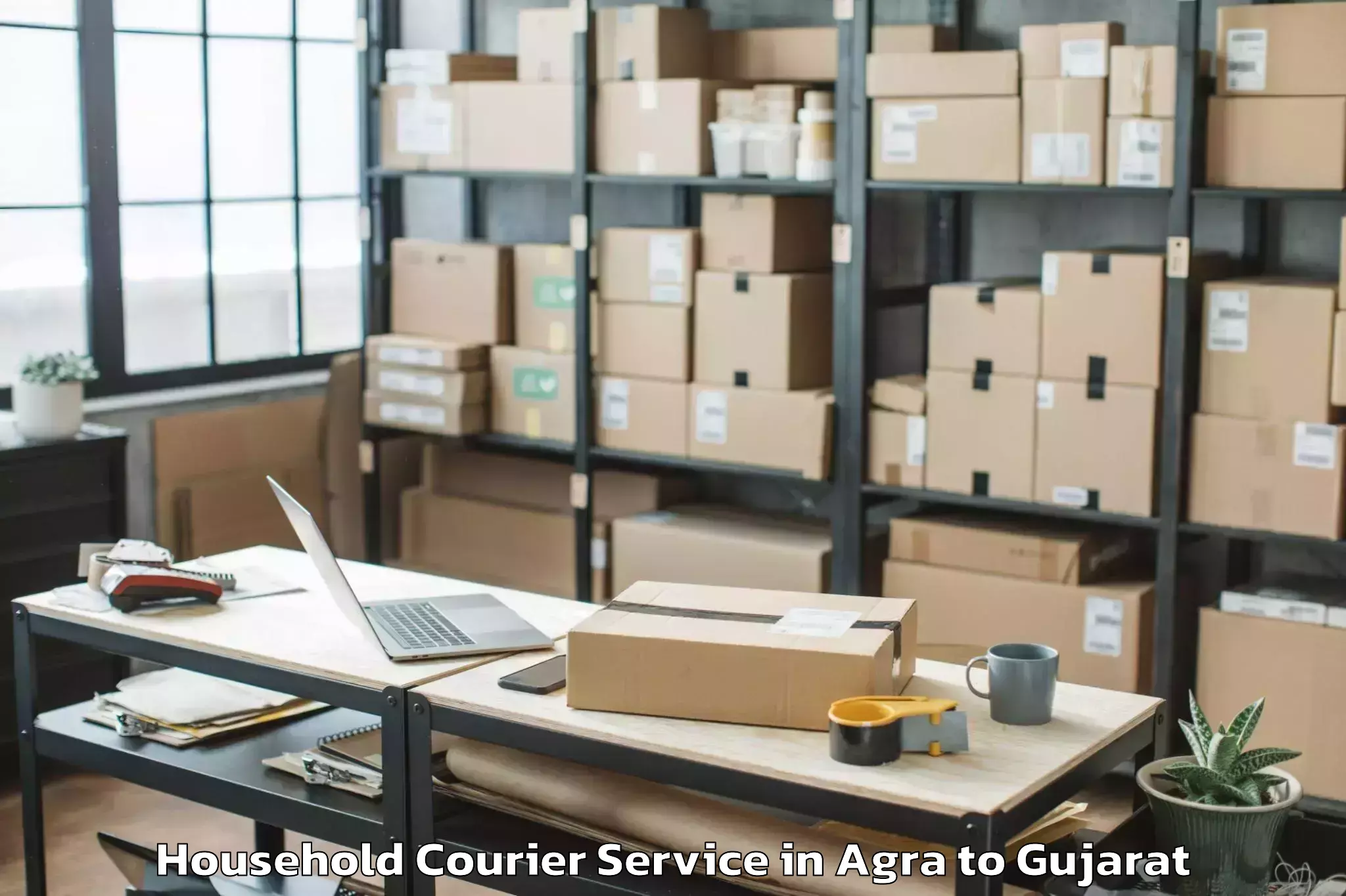 Professional Agra to Mundra Household Courier